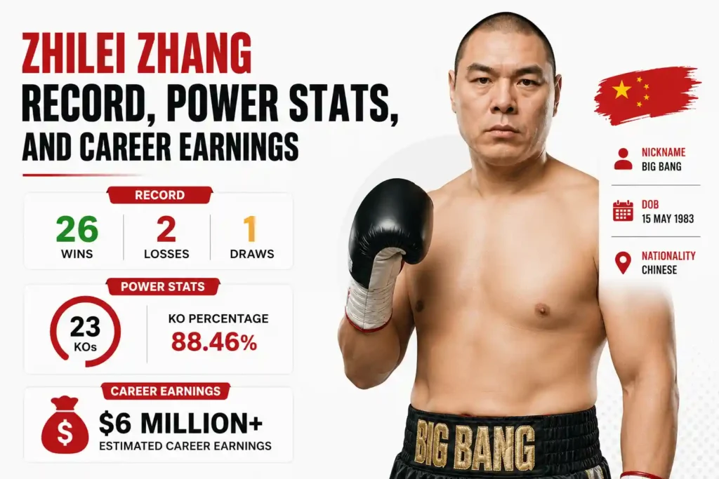 Zhilei Zhang Record, Power Stats, and Career Earnings